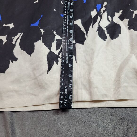 Taylor Dress Womens Size 10 Shift White Blue Floral Linen Silk Sleeveless Career - Picture 14 of 16